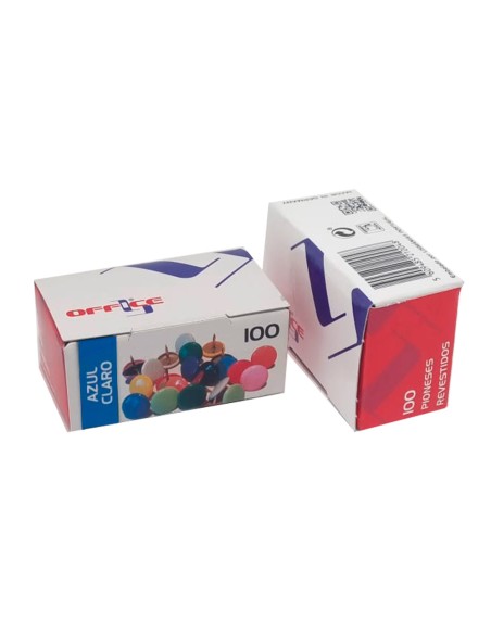 Chincheta lismania office color azul claro caja de 100 unidades