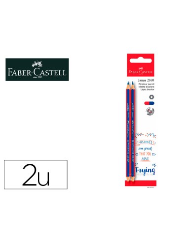 Lapices bicolor fino faber castell 2160 rb hexagonal rojo azul blister de 2 unidades