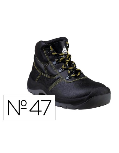 Botas deltaplus de seguridad piel crupon pigmentada suela pu bi densidad color negro talla 47