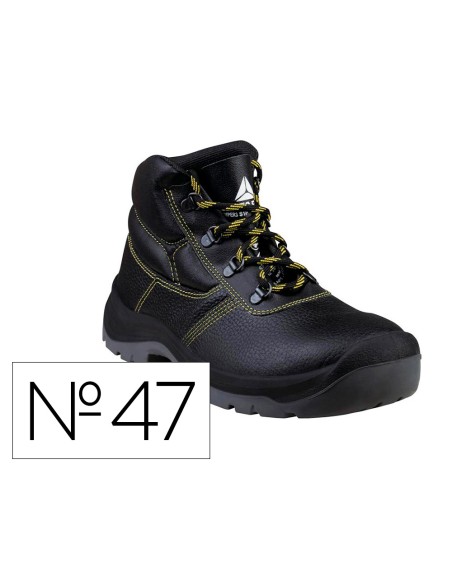 Botas deltaplus de seguridad piel crupon pigmentada suela pu bi densidad color negro talla 47
