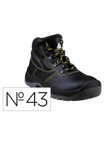 Botas deltaplus de seguridad piel crupon pigmentada suela pu bi densidad color negro talla 43