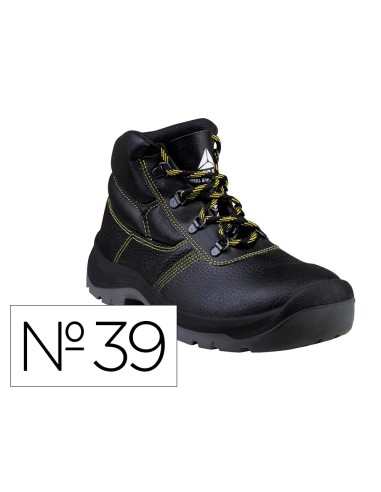 Botas deltaplus de seguridad piel crupon pigmentada suela pu bi densidad color negro talla 39
