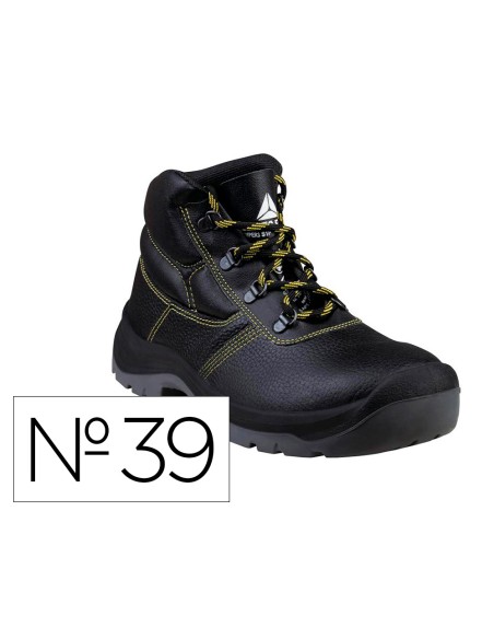 Botas deltaplus de seguridad piel crupon pigmentada suela pu bi densidad color negro talla 39