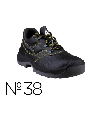 Zapatos de seguridad deltaplus piel crupon pigmentada suela pu bi densidad color negro talla 38