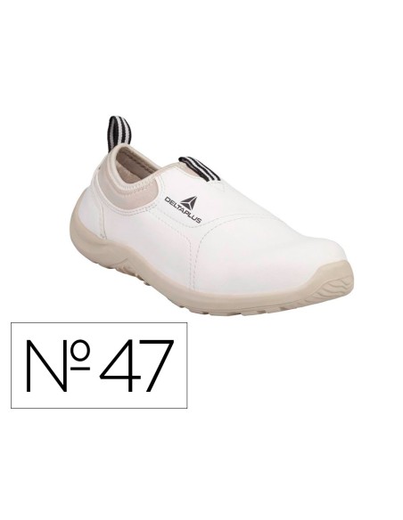 Zapatos de seguridad deltaplus microfibra pu suela pu mono densidad color blanco talla 47