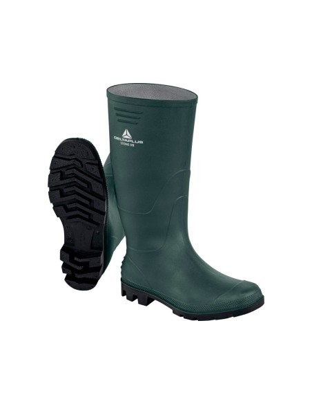 Botas deltaplus de seguridad stone pvc verde suela de tacos talla 46