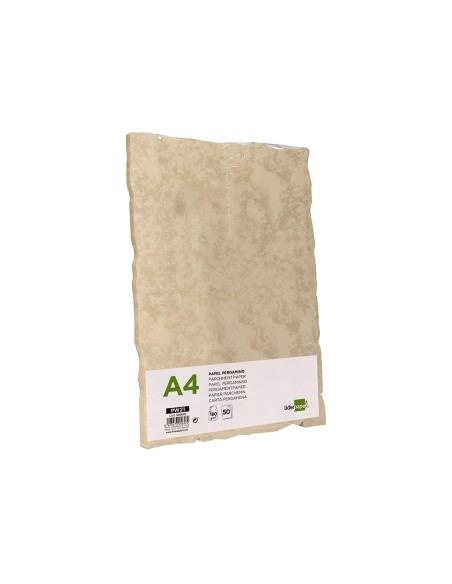 Papel pergamino liderpapel din a4 con bordes 180g m2 color crema paquete de 50 hojas