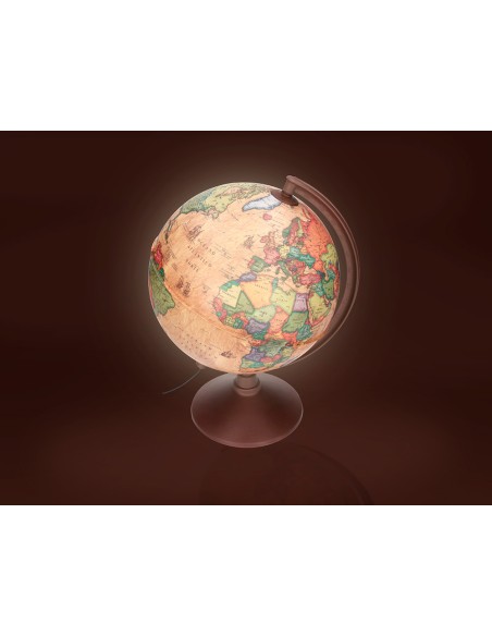 Globo terraqueo liderpapel con luz fisico y politico estilo antiguo diametro 26 cm