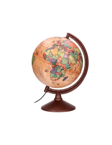 Globo terraqueo liderpapel con luz fisico y politico estilo antiguo diametro 26 cm
