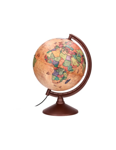 Globo terraqueo liderpapel con luz fisico y politico estilo antiguo diametro 26 cm