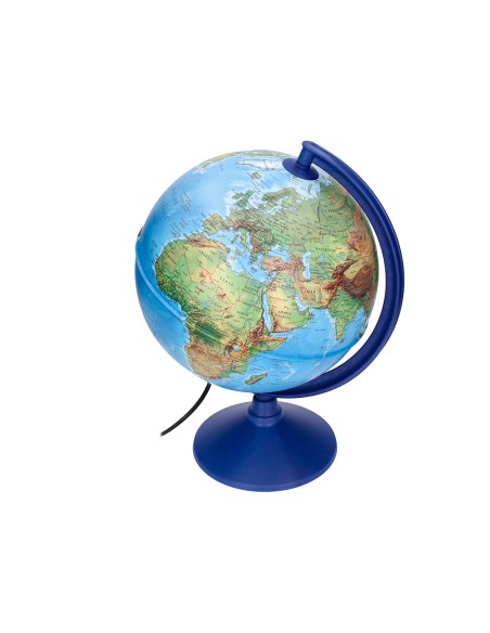Globo terraqueo liderpapel con luz fisico y politico diametro 26 cm