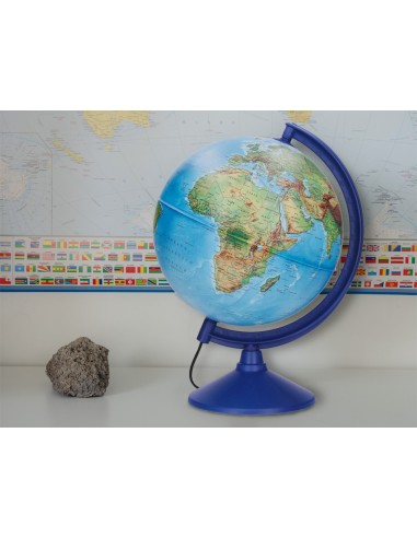 Globo terraqueo liderpapel con luz fisico y politico diametro 26 cm