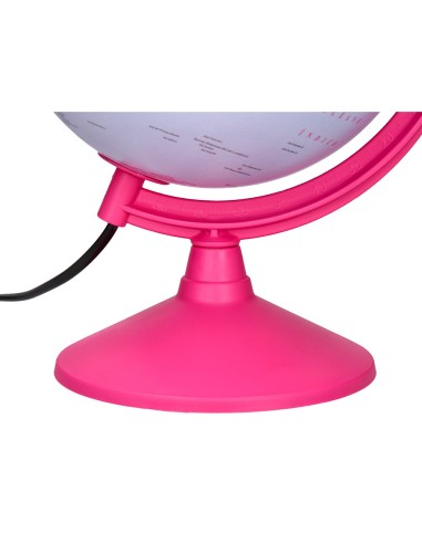 Globo terraqueo liderpapel con luz fisico y politico diametro 20 cm color rosa