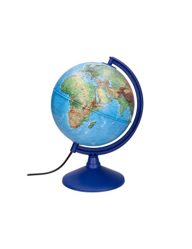 Globo terraqueo liderpapel con luz fisico y politico diametro 20 cm