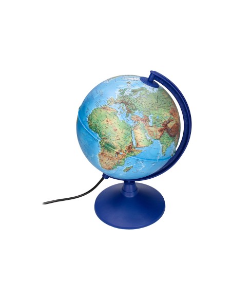 Globo terraqueo liderpapel con luz fisico y politico diametro 20 cm