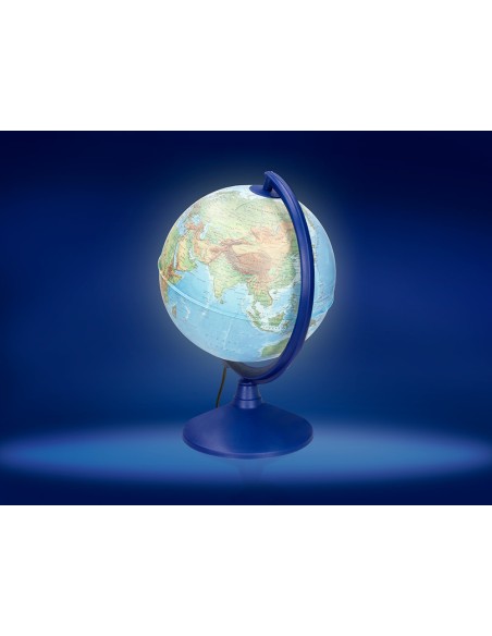 Globo terraqueo liderpapel con luz fisico y politico diametro 20 cm