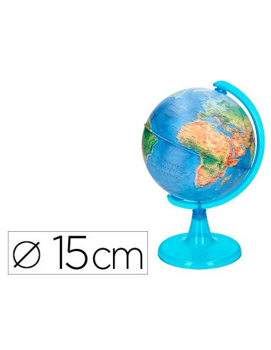 Globo terraqueo liderpapel mapa fisico diametro 15 cm