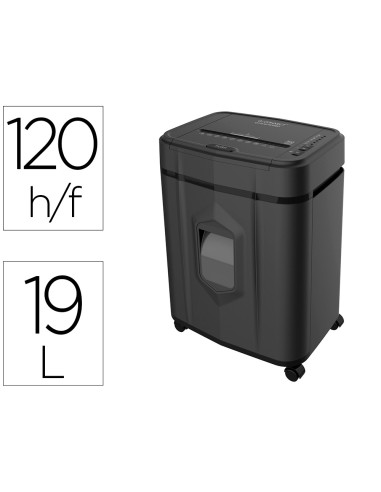 Destructora de documentos q connect capacidad de corte 120 h auto 10 h manual destruye grapas clips y