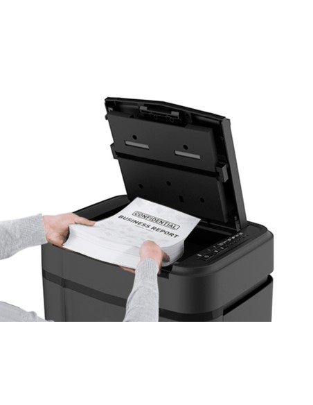 Destructora de documentos q connect capacidad de corte 120 h auto 10 h manual destruye grapas clips y