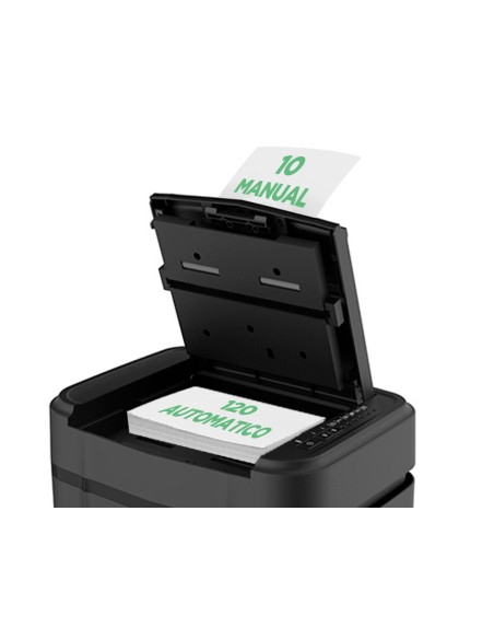 Destructora de documentos q connect capacidad de corte 120 h auto 10 h manual destruye grapas clips y