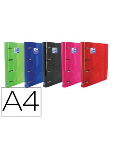 Carpeta con recambio oxford europeanbinder classic 4 anillas 35 mm cuadro 5 mmdin a4 tapa extradura con gomilla