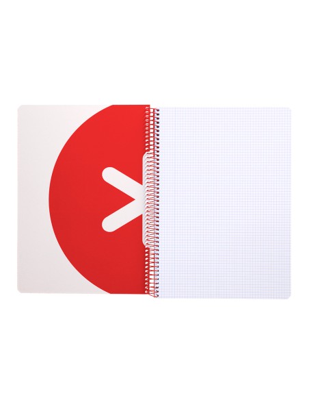 Cuaderno espiral a4 antartik tapa dura 80h 90gr cuadro 4mm con margen color frambuesa