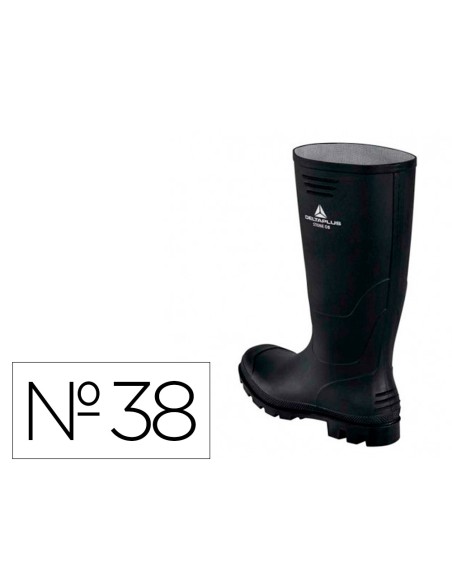 Botas deltaplus de seguridad stone pvc negro suela de tacos talla 38