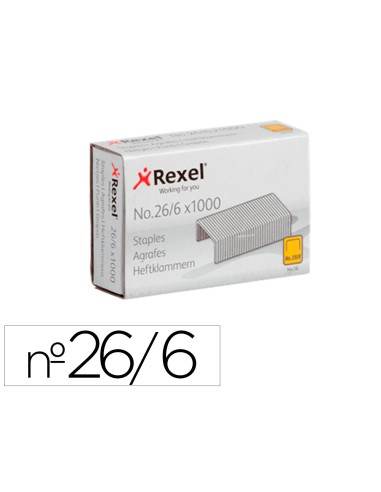 Grapas rexel 26 6 mm galvanizada caja de 1000 unidades