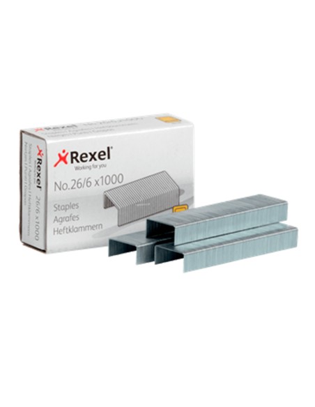 Grapas rexel 26 6 mm galvanizada caja de 1000 unidades