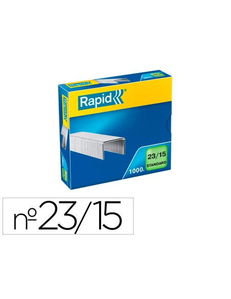 Grapas rapid 23 15 mm galvanizada caja de 1000 unidades