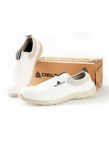 Zapatos de seguridad deltaplus microfibra pu suela pu mono densidad color blanco talla 37