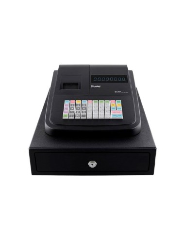 Registradora sam4s er 180u 16 departamentos 4 empleados visor led cajon pequeno color negro 330x420x210 mm