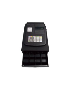 Registradora sam4s er 180u 16 departamentos 4 empleados visor led cajon pequeno color negro 330x420x210 mm