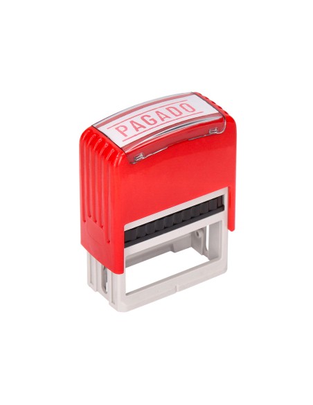 Sello entintado automatico q connect pagado almohadilla 14x38 mm color rojo