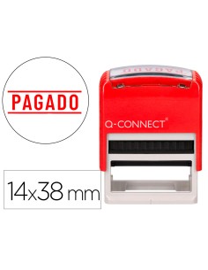 Sello entintado automatico q connect pagado almohadilla 14x38 mm color rojo