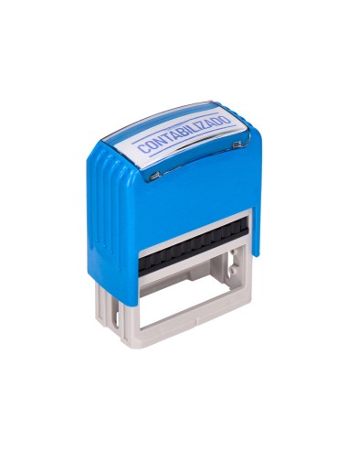 Sello entintado automatico q connect contabilizado almohadilla 14x38 mm color azul