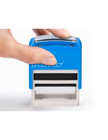 Sello entintado automatico q connect contabilizado almohadilla 14x38 mm color azul