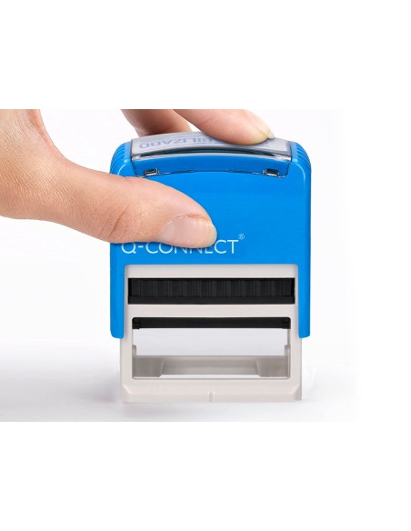 Sello entintado automatico q connect contabilizado almohadilla 14x38 mm color azul