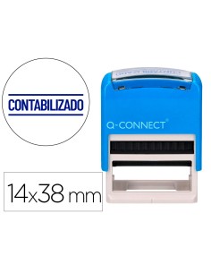 Sello entintado automatico q connect contabilizado almohadilla 14x38 mm color azul