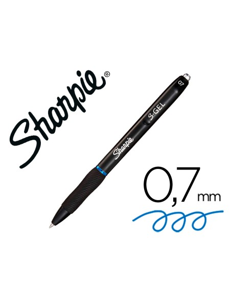 Boligrafo sharpie retractil tinta gel punta 07 mm color azul