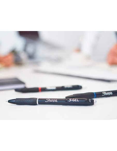Boligrafo sharpie retractil tinta gel punta 07 mm color azul