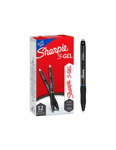 Boligrafo sharpie retractil tinta gel punta 07 mm color azul