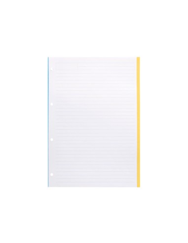 Recambio a4 100 hojas 100g m2 rayado horizontal 4 taladros bandas de 5 colores antartik