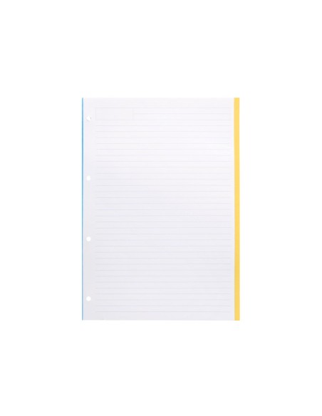 Recambio a4 100 hojas 100g m2 rayado horizontal 4 taladros bandas de 5 colores antartik