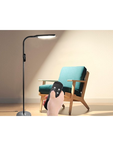 Lampara de suelo q connect 15w con control remoto altura 146 cm color negro Lampara de suelo q connect 15w con control remoto altura 146 cm color negro