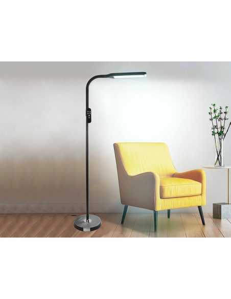 Lampara de suelo q connect 15w con control remoto altura 146 cm color negro Lampara de suelo q connect 15w con control remoto altura 146 cm color negro