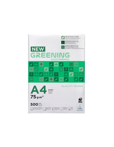 Papel fotocopiadora greening din a4 75 gramos paquete de 500 hojas