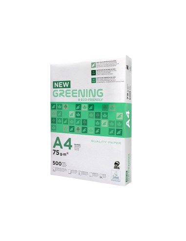 Papel fotocopiadora greening din a4 75 gramos paquete de 500 hojas