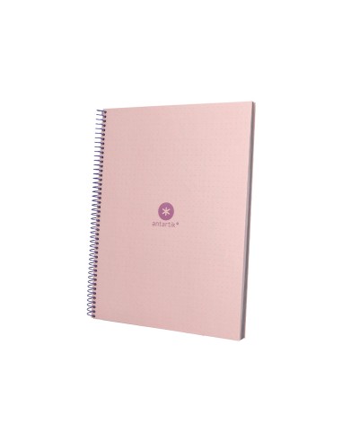 Cuaderno espiral a4 micro antartik dots tapa forrada 80h 90 gr rayado puntos 1 banda 4 taladros rosa