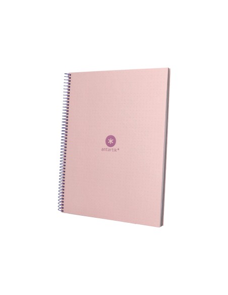 Cuaderno espiral a4 micro antartik dots tapa forrada 80h 90 gr rayado puntos 1 banda 4 taladros rosa